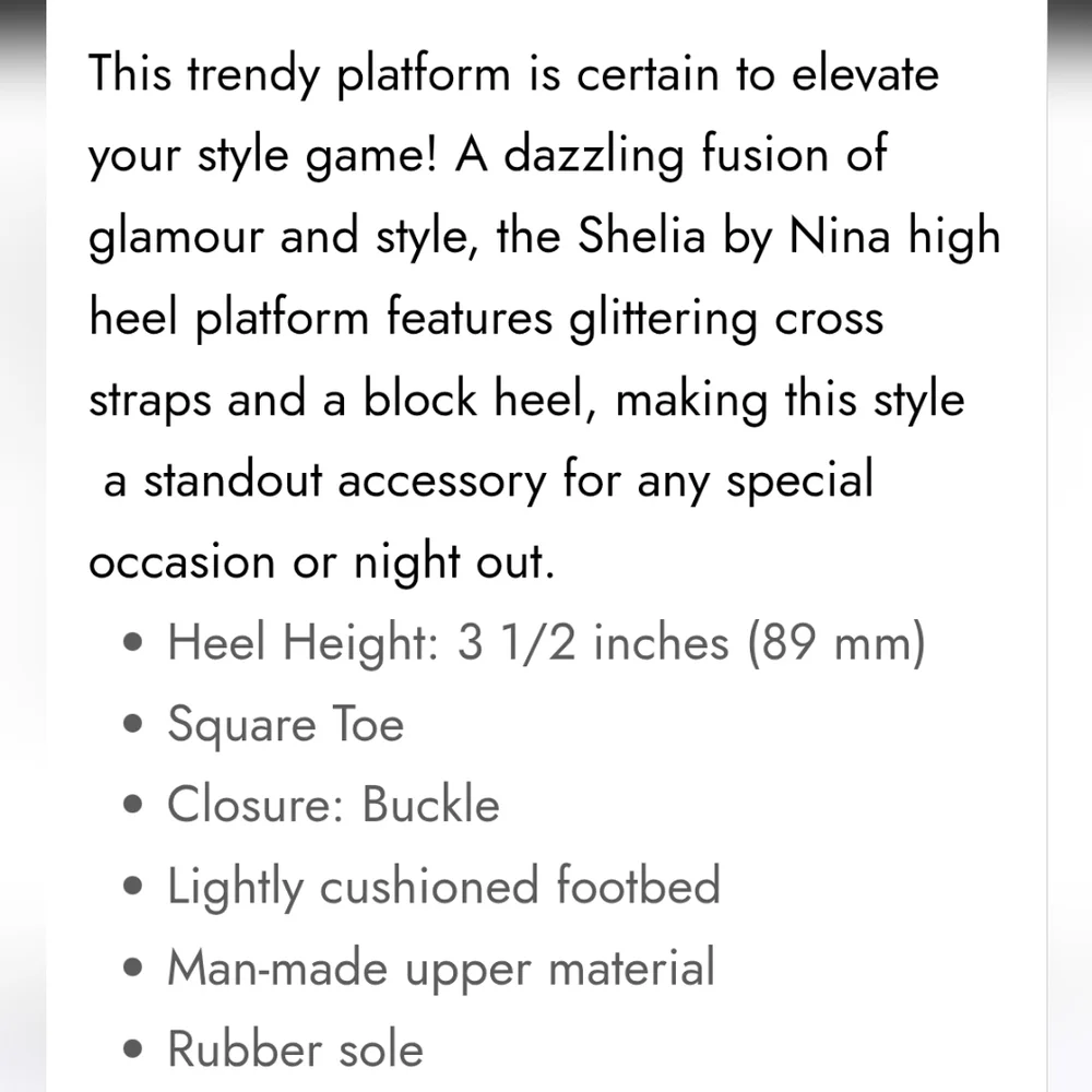 NINA NWOT GLITTER BLOCK HEEL PLATFORM SANDALS SZ 6 SPARKLE